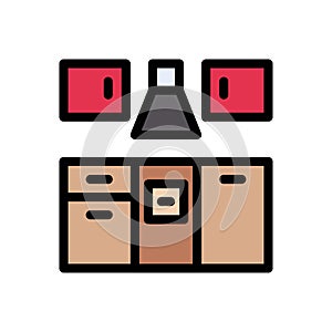 Hood vector line colour icon