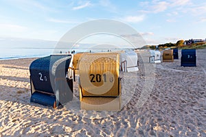 Hooded beach chairs on Usedom, Germany