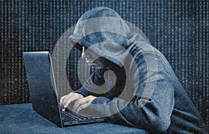 Hooded computer hacker