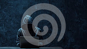 The Hooded Cyber Hacker. AI generated