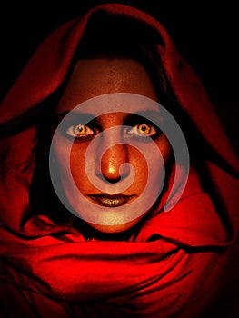 Hooded Evil Woman Portrait