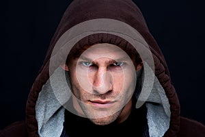 Hooded man photo