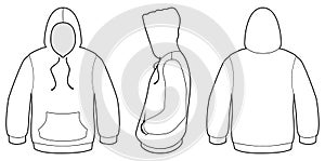 Hooded sweater template vector illustration. photo