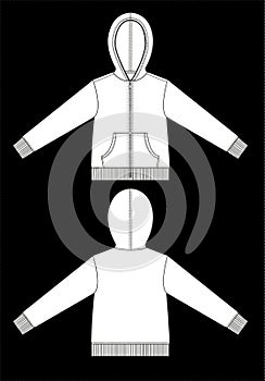 Hoodie garment sketch for fashion industry