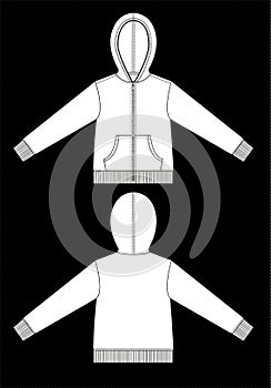 Hoodie garment sketch for fashion industry photo