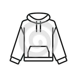 Hoodie line design. hoody, sweatshirt, hood, jacket, outfit, wear icon vector illustration. Hoodie stroke icon.