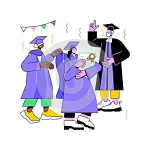 Hooding ceremony isolated cartoon vector illustrations. photo