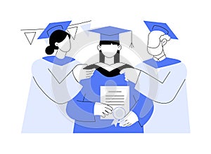 Hooding ceremony isolated cartoon vector illustrations. photo