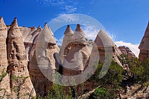 Hoodoo rock formations in Kasha-Katuwe Tent Rocks National Monument, New Mexico