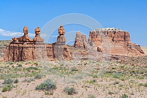 Hoodoo Rock pinnacles in Goblin Valley State Park Utah USA photo