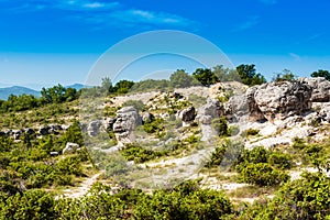 Hoodoo shapped rocks called the Moures near Forcalquier