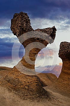 Hoodoo Stones in Yehliu Geological Park, New Taipei, Taiwan, China