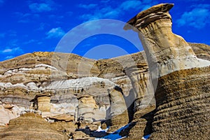 Hoodoos against a great blue sky