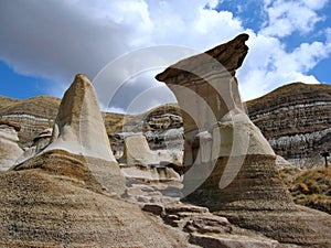 Hoodoos and Badlands at East Coulee near Drumheller, Alberta