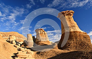 Hoodoos in the badlands near Drumheller, Alberta, Canada