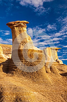 Hoodoos in the badlands near Drumheller, Alberta, Canada