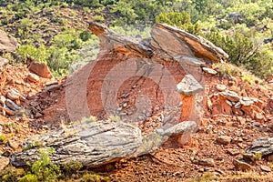 Hoodoos besides the hiking trail, Palo Duro Canyon Texas