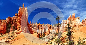 Bryce Canyon National Park Landscape Panorama of Hoodoos in Queens Garden, Utah photo