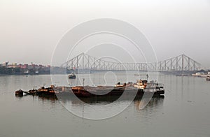 Hoogly river in Kolkata during sunset