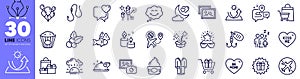 Hook, Be mine and Journey line icons pack. For web app. Vector