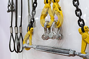hook , chain and steel wire
