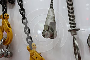 hook , chain and steel wire