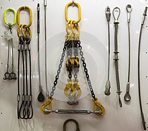 hook , chain and steel wire