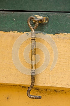 Hook old brass window Used to attach doors