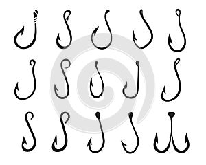 hook symbol and logo icon vectors