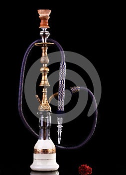 Hookah on a black background