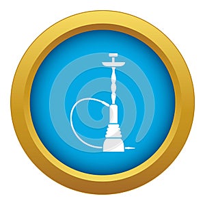 Hookah icon blue vector isolated