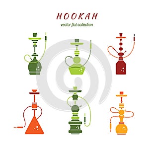 Hookah icons set