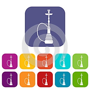 Hookah icons set