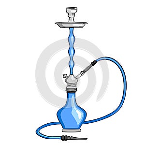 The hookah object is blue. On a white background. Raster