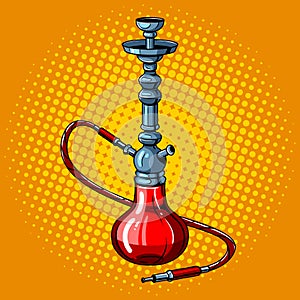 Hookah pop art style vector illustration