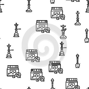 Hookah Tobacco Smoking Vector Seamless Pattern