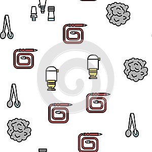 Hookah Tobacco Smoking Vector Seamless Pattern