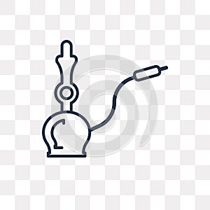 Hookah vector icon isolated on transparent background, linear Ho