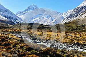 Valley in Aoraki/Mount Cook National Park, New Zealand