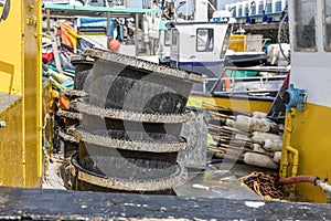 Hooks basins on fishing boat