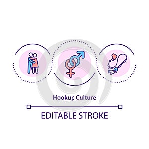 Hookup culture concept icon