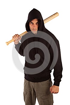 Hooligan with baseball bat