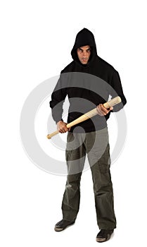 Hooligan with baseball bat photo