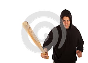 Hooligan with bat photo