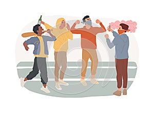 Hooliganism isolated concept vector illustration. photo