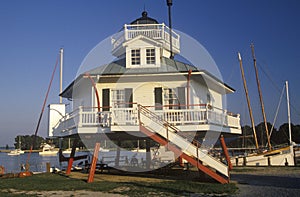 Hooper Strait Lighthouse lamp at Hooper Strait in Tangier Sound, Chesapeake Bay Maritime Museum in St. Michaels, MD