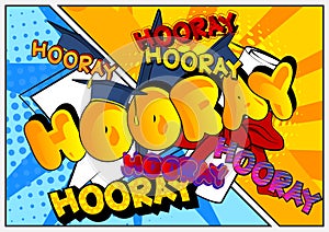 Hooray - Comic book style text.