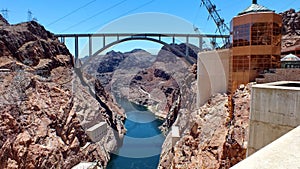 Hoover Dam and Colorado River Bridge