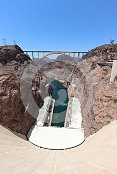Hoover Dam on Colorado River at the Stateline of Nevada-Arizona