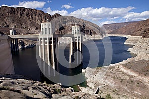 Hoover Dam Intake and Lake Meade photo